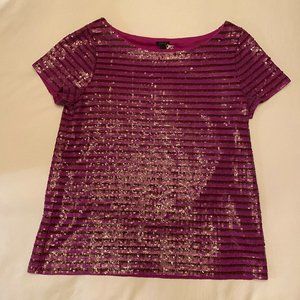 NWT J. Crew Sequin Striped Tee (Small)